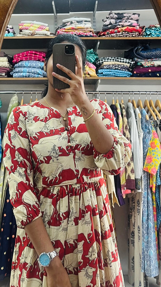 Cotton long dress Maxi - L or XL