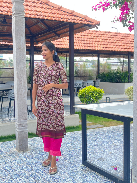 Kota Doria Silk Kurti - Xs