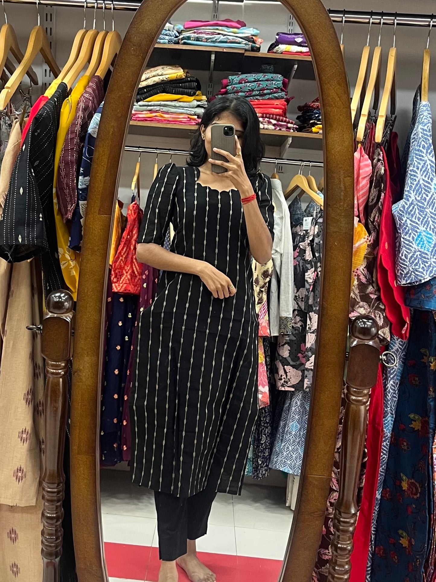 Bold & Black Raw Silk Salwar - XL