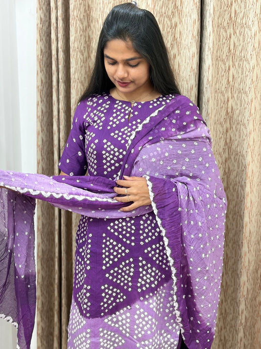 Bandhini Pure Cotton Tie&Dye Salwar- S