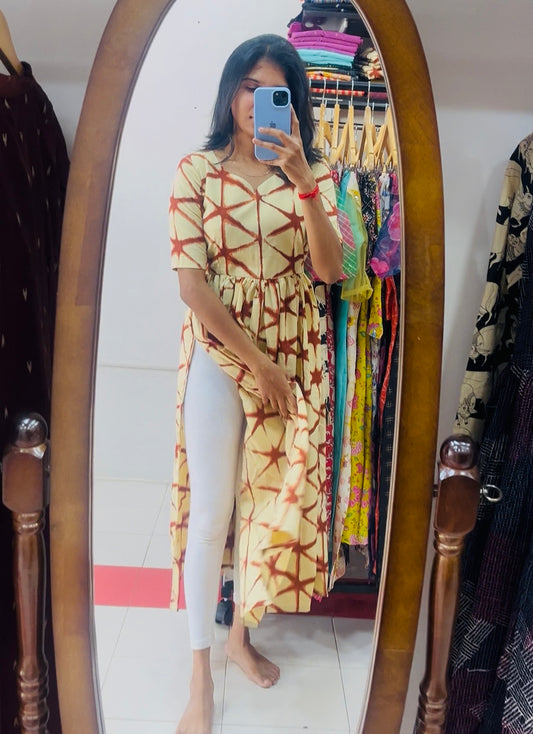 Cotton Top & Malai Silk Dupatta - XS S M L XL 2XL