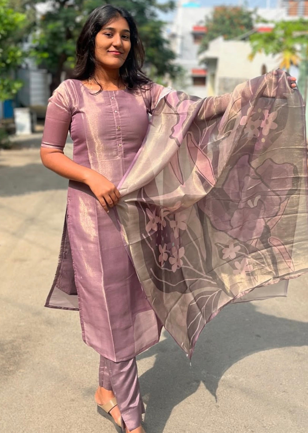 Tissue silk Top & Dupatta - XS S M L XL XXL