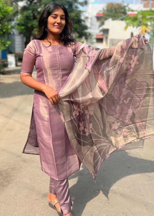 Tissue silk Top & Dupatta - XS S M L XL XXL