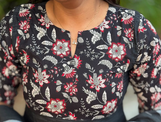 Black Magic Cotton Kurti - L