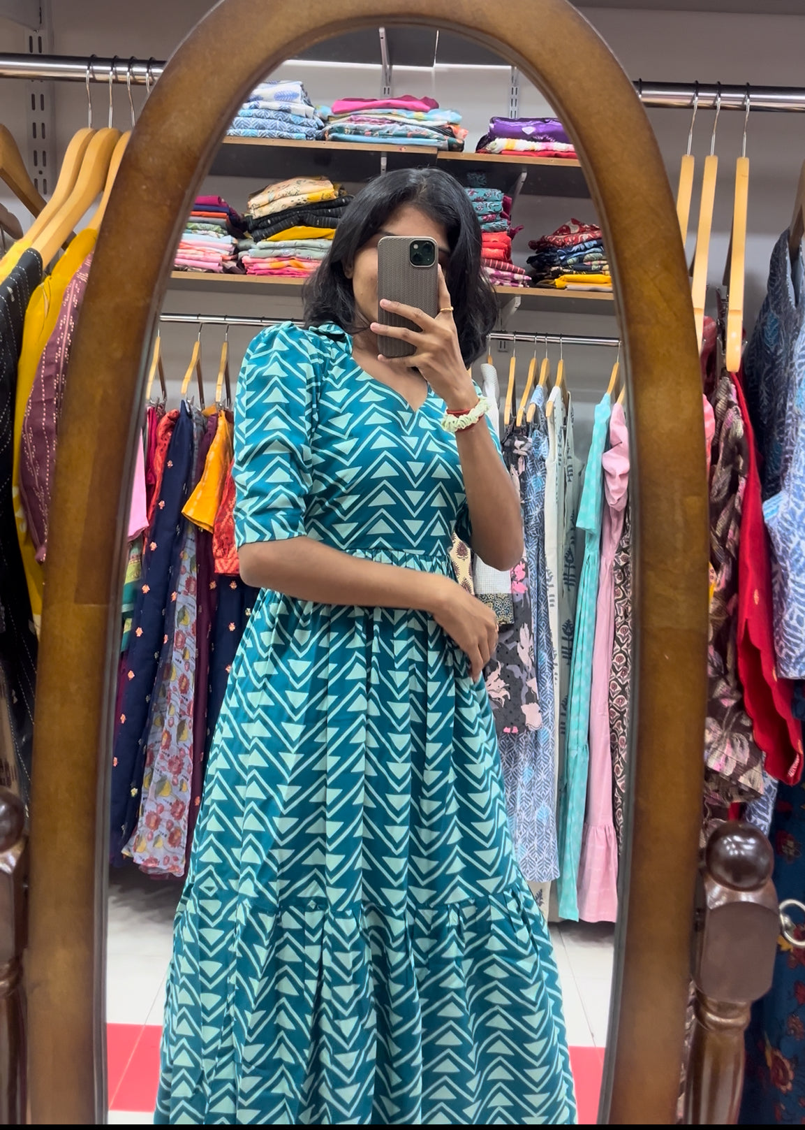 Teal blue Long Dress - S