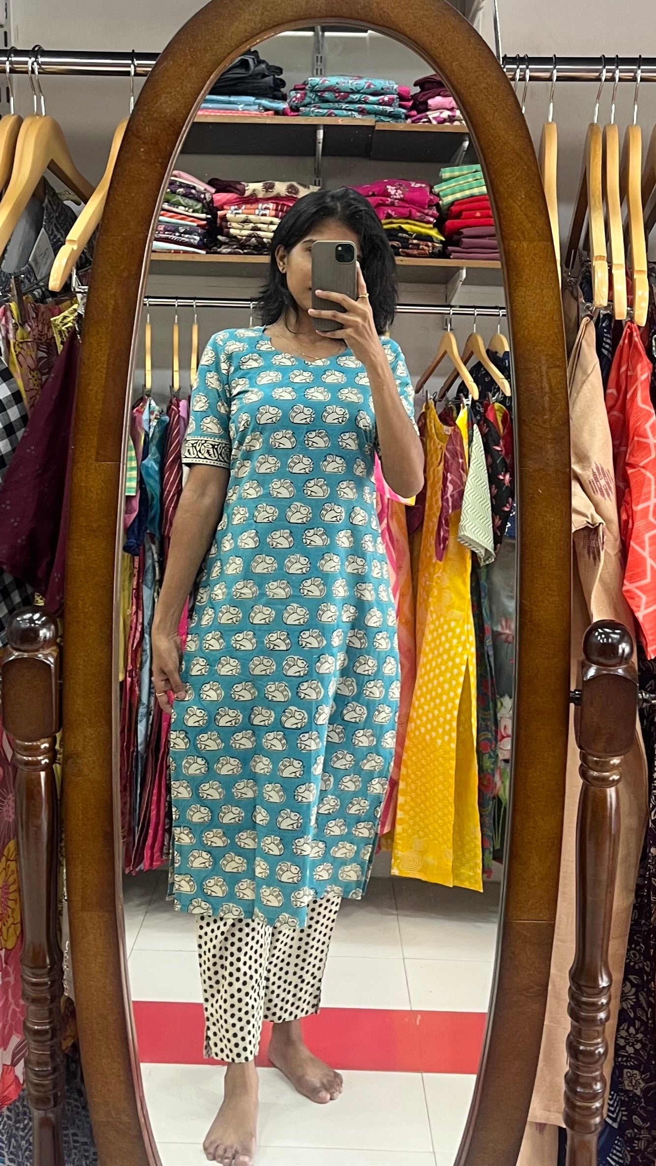 Sky Cotton Salwar Suit - S