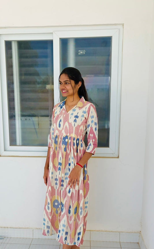 Cotton flex long dress - XS S M L XL 2XL