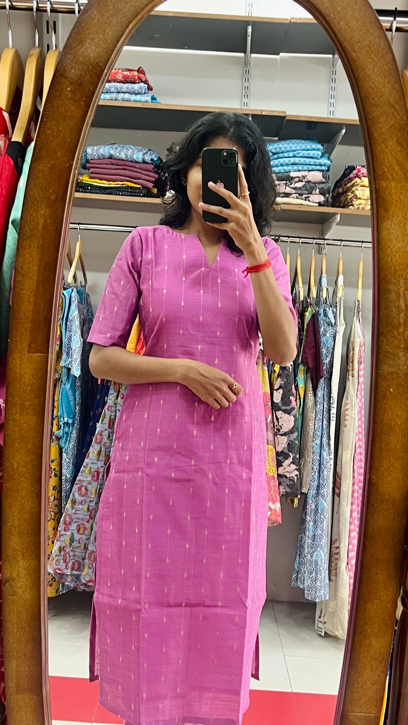 Pastel Shade Raw silk Kurti - M