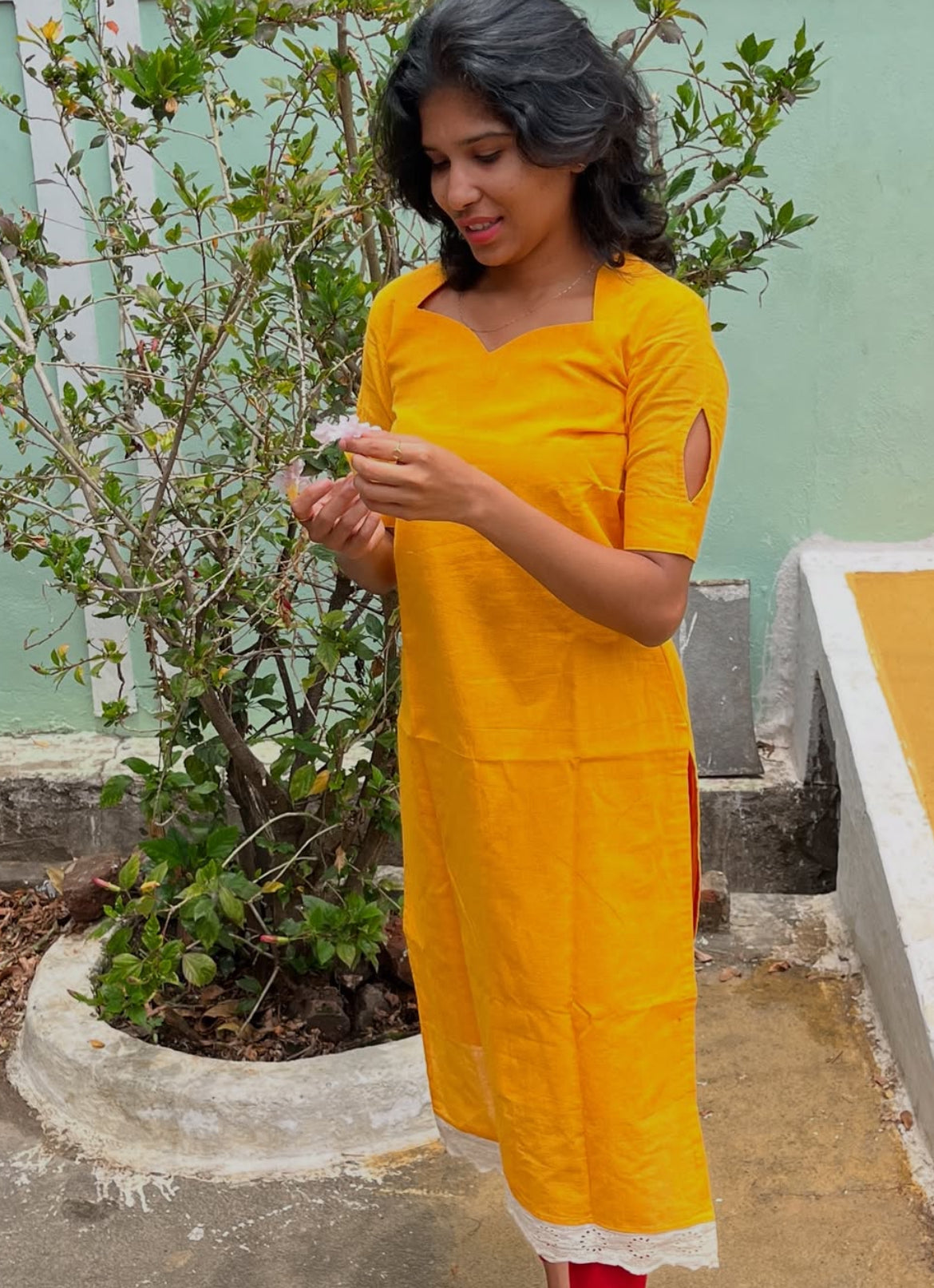 Deep Yellow Kurti + Dupatta - XS S M L XL 2XL