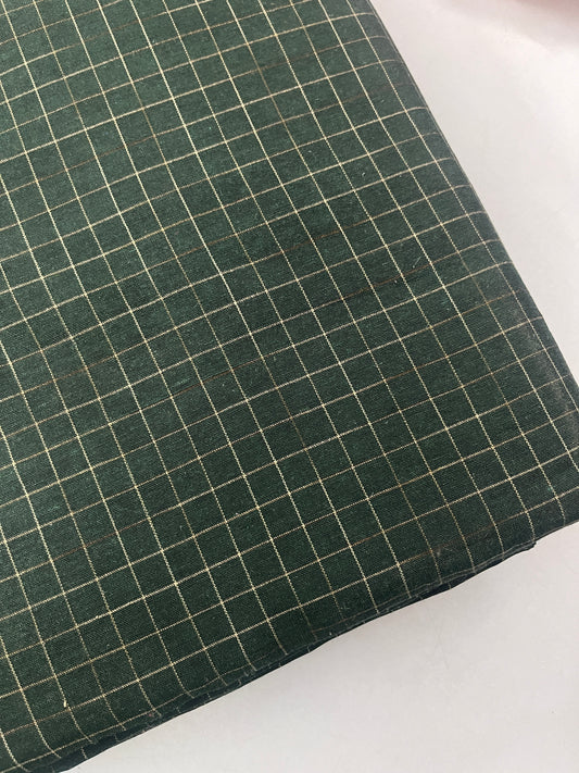 Handloom jacquard cotton mini checked