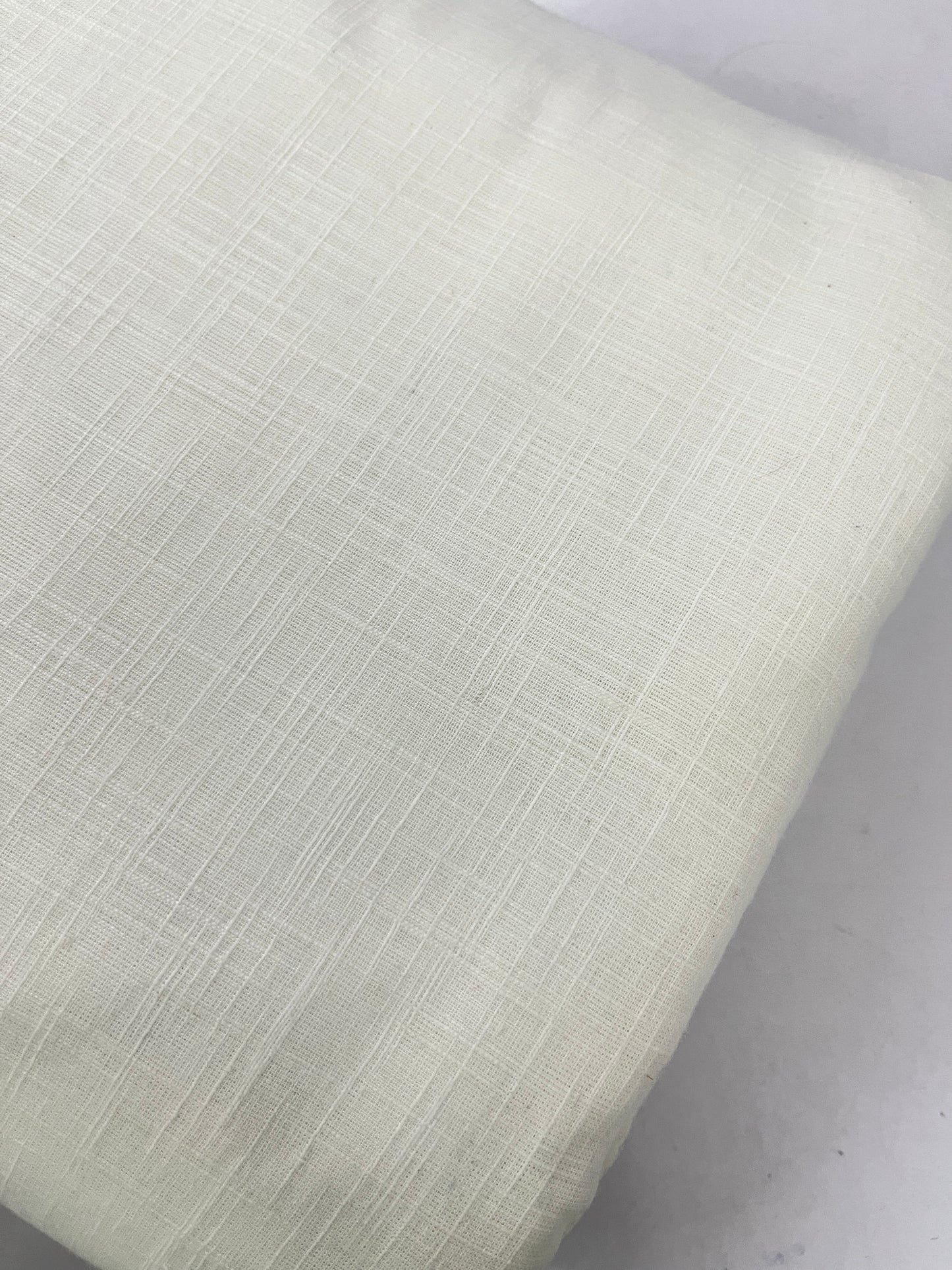 Solid White Slub Cotton