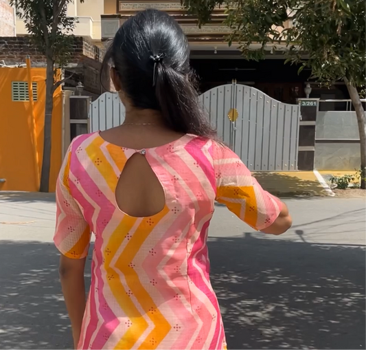 Rose Berry Kota Silk Kurti - Xs