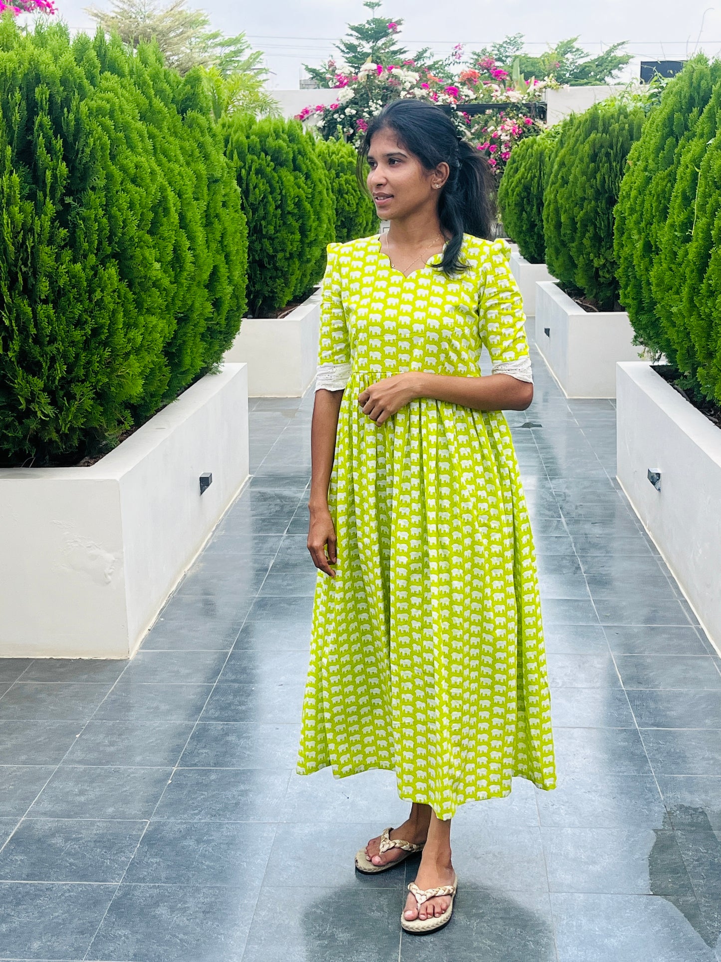 Green Delight Summer Cotton maxi - XL
