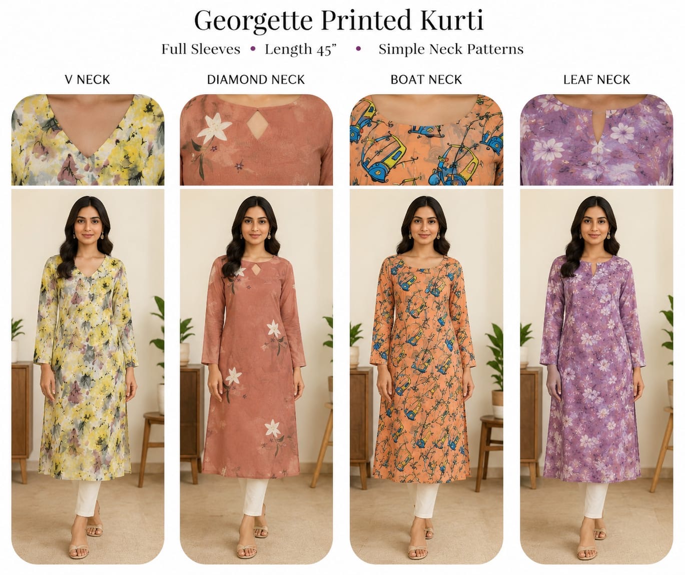 Georgette Kurtis - XS S M L XL XXL