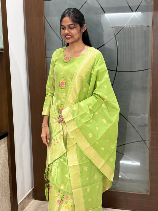 Silk Banarasi top & dupatta - XS S M L XL 2XL