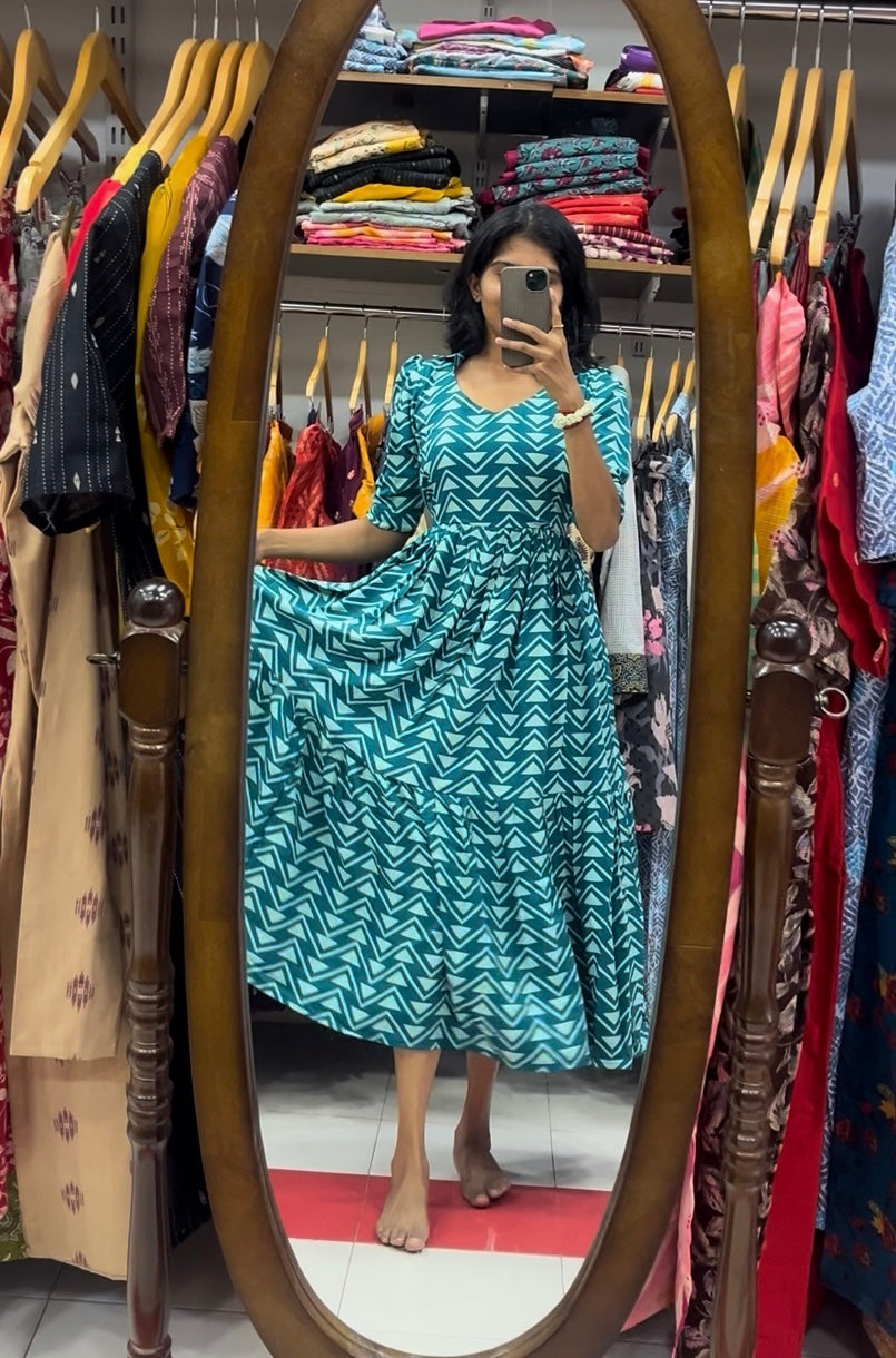 Teal blue Long Dress - S