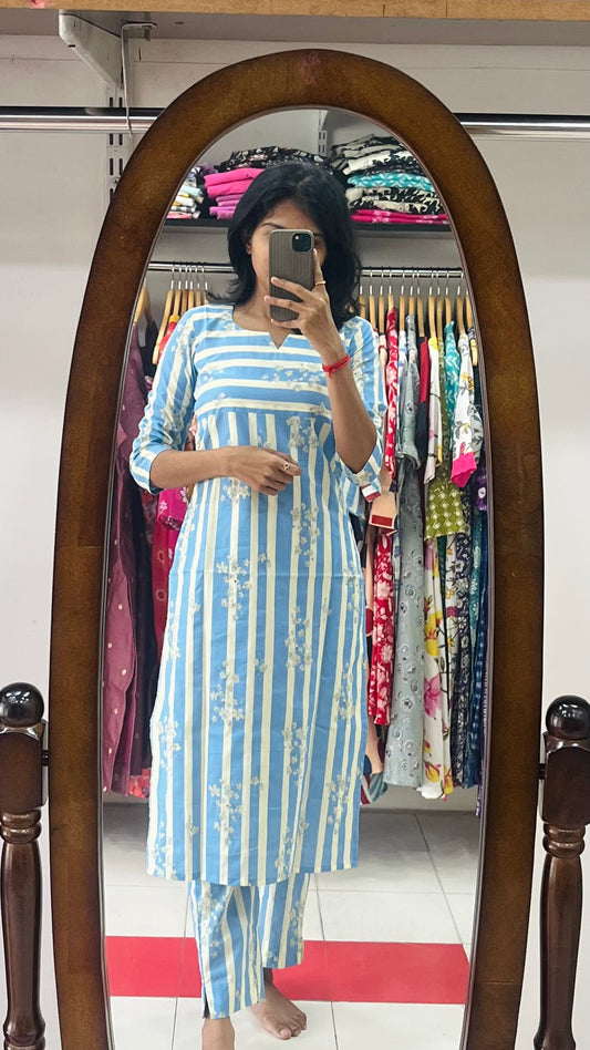 Ocean Blue Cotton Cords - L