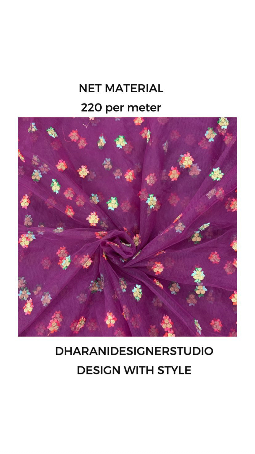 Net Embroidered Fabric