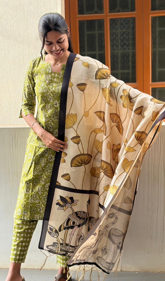 Cotton Salwar with malai silk - XS S M L XL 2XL