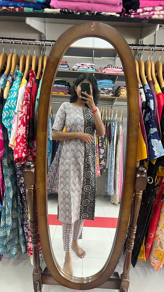 Ash Grey Cotton Salwar - 2XL