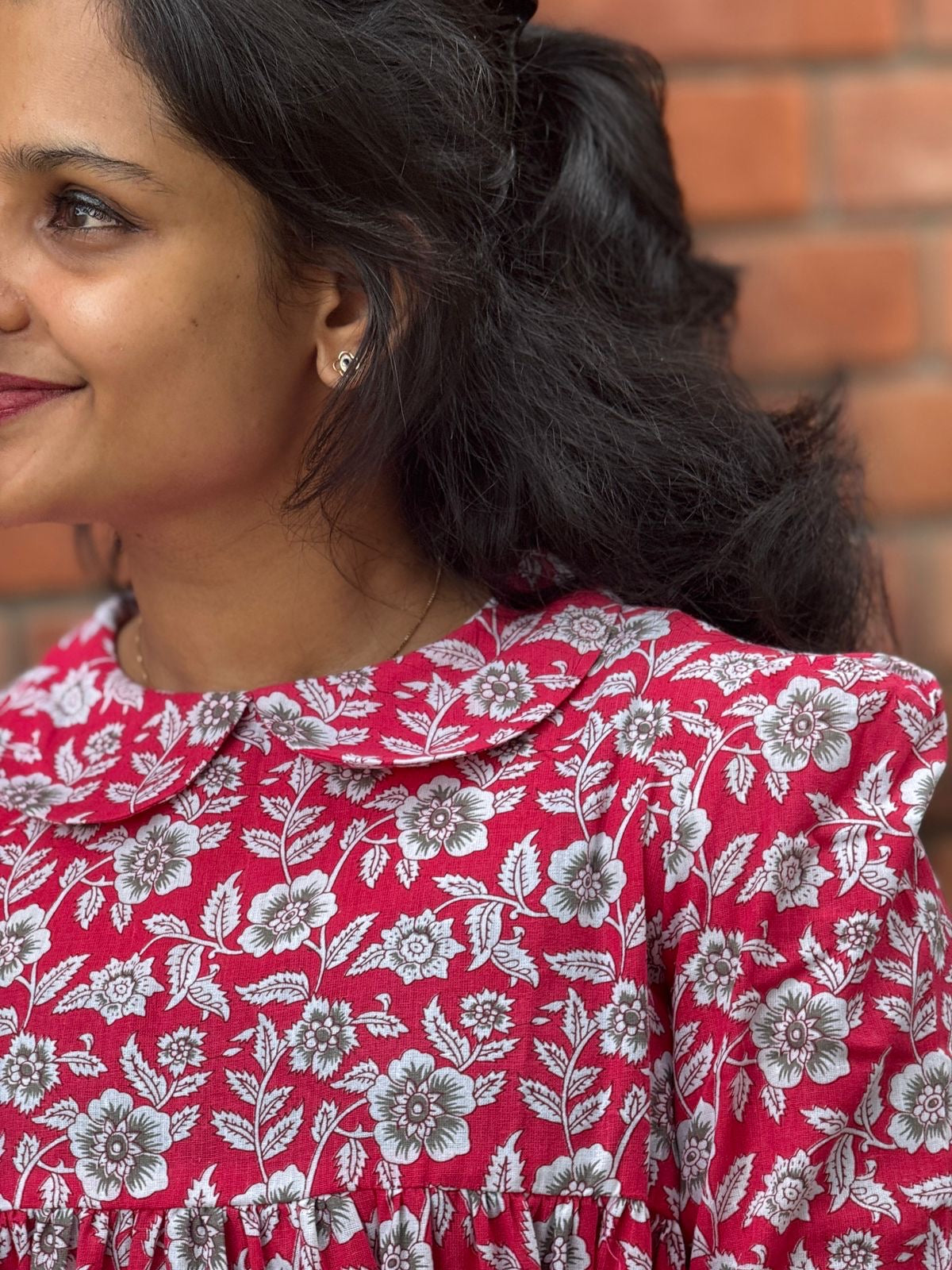 Rosy Western Cotton Dress - Xs