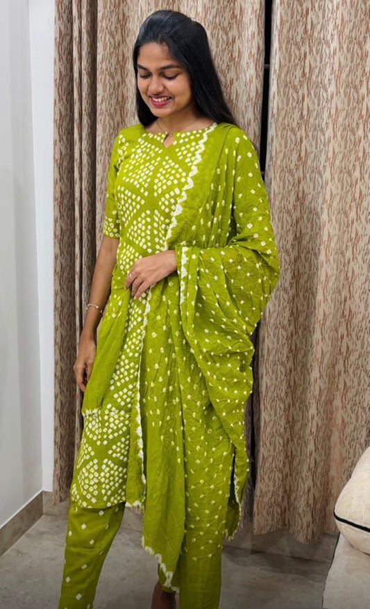 Bandhini Cotton Salwar - XS S M L XL & 2XL ( pre orders )
