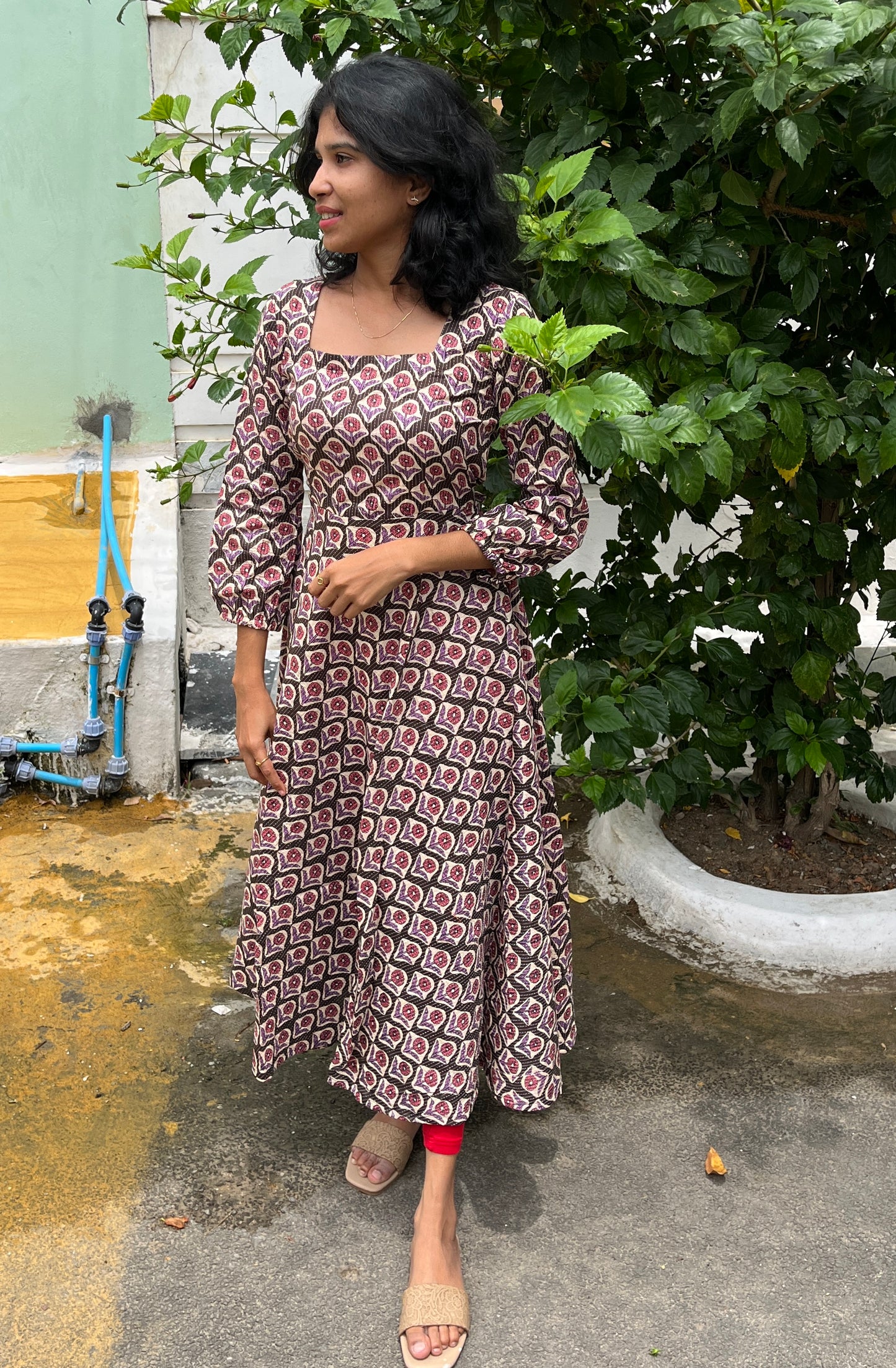 Secret Garden Cotton Kantha Maxi - Xs