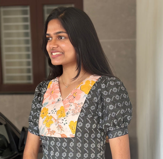 Black cotton Kurti - XS S M L XL 2XL