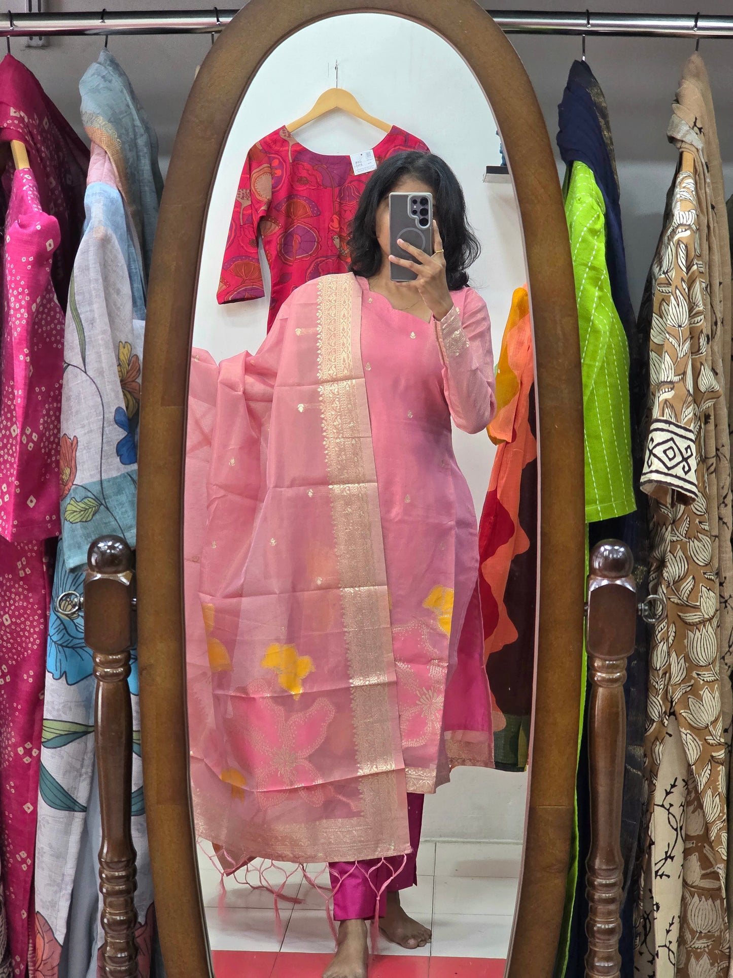Tissue Silk Top & Dupatta - XS S M L XL XXL
