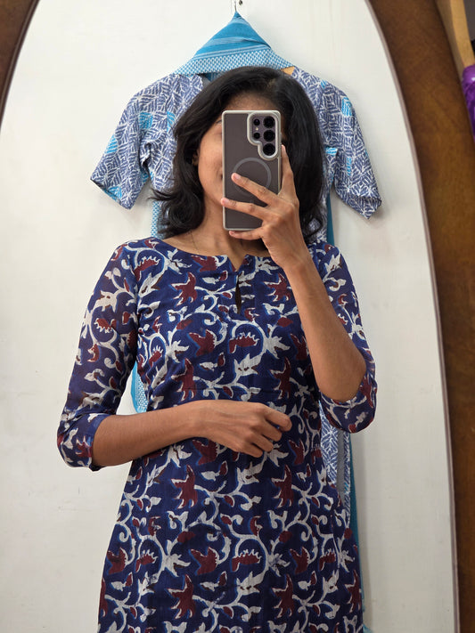 Chanderi Silk Kurti - XS S M L XL XXL