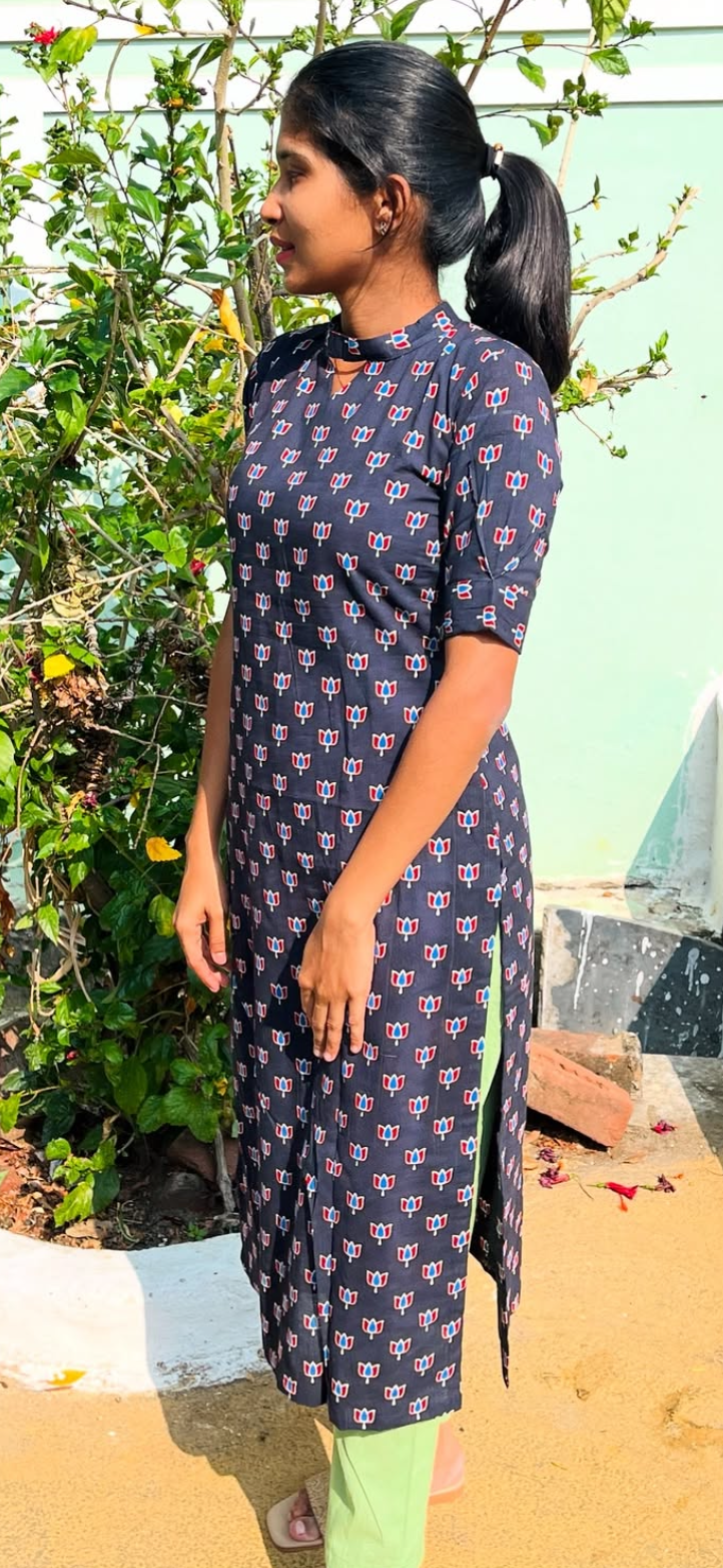 Pure Ajarkh cotton 3 pcs salwar - XS S M L XL 2XL
