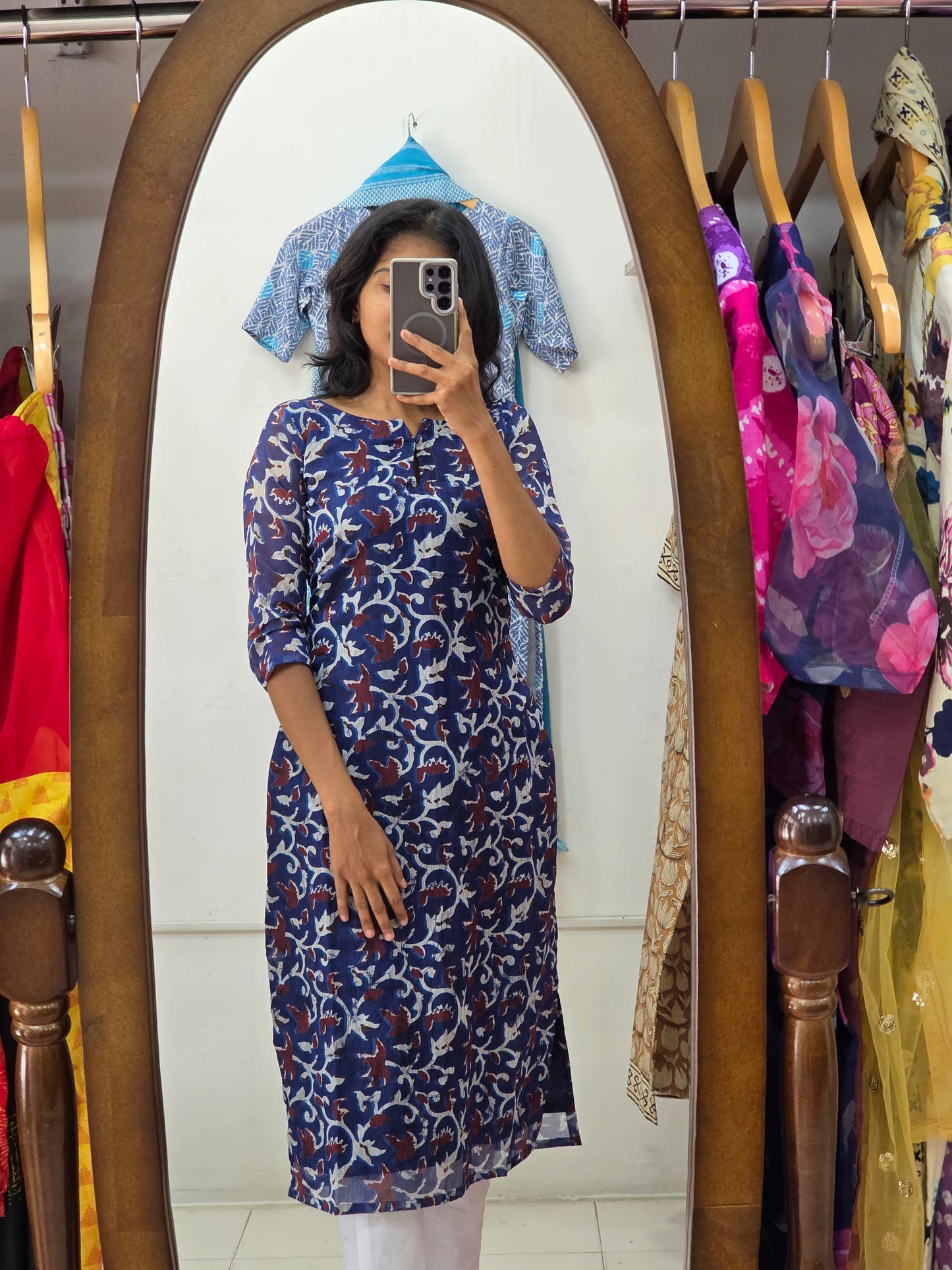 Chanderi Silk Kurti - XS S M L XL XXL