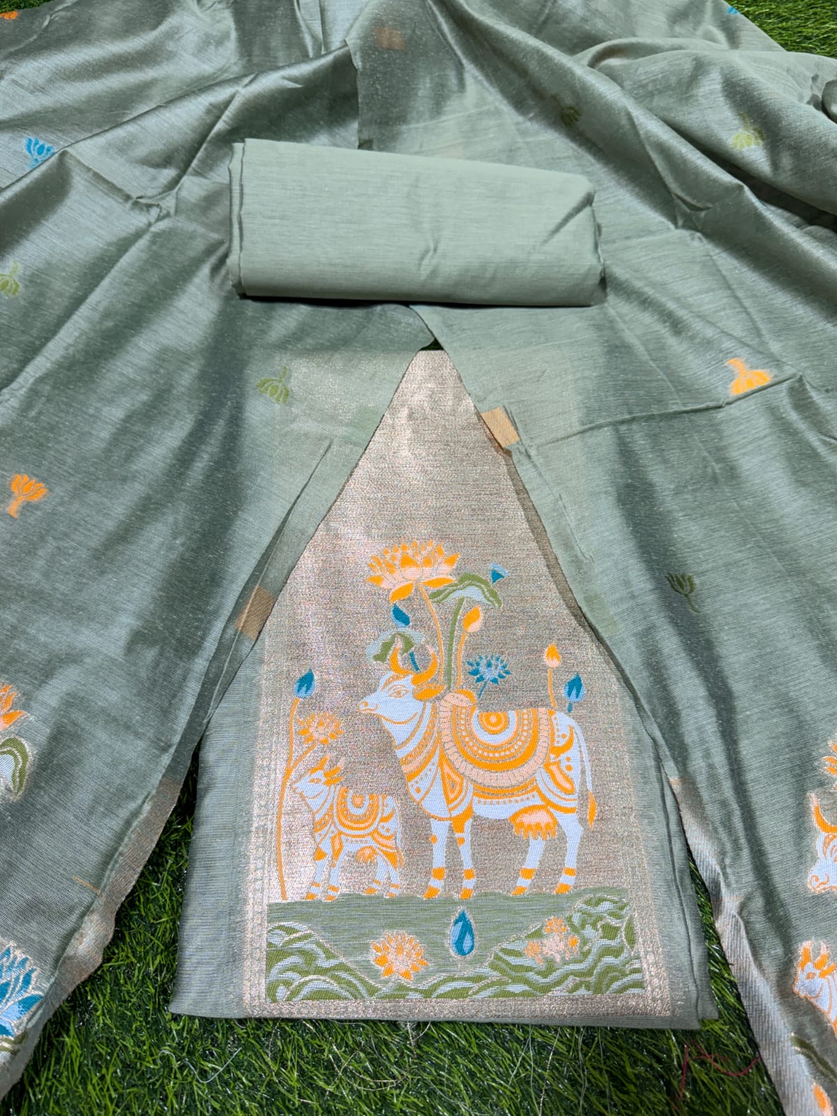 Chanderi Silk Salwar - 3pc - XS S M L XL XXL ( Made to Order )